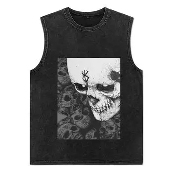 Аниме Берсерк Принт Графические Майки Мужская Летняя Одежда Мужская Безрукавка Винтажная Вареная Оверсайз Жилет Y2k Одежда S