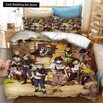 Anime Black Clover Asta 2_3PCS Bedding Set Duvet Cover Bedroom Comforter Covers Single Twin King _Size Quilt Cover Home Textiles 150x200cm 3pcs