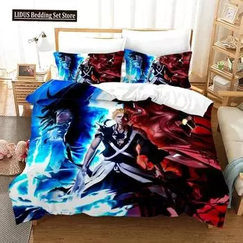 Anime Bleach Kurosaki Ichigo Bedding Set Boys Girls Twin Queen Size Duvet Cover Pillowcase Bed Boys Adult Home Textileextile EU Single 135x200cm
