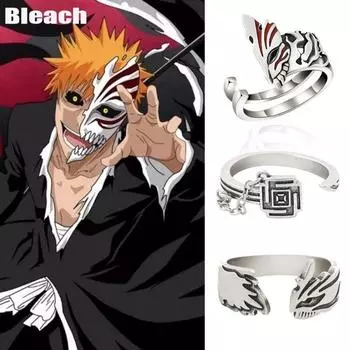 Аниме BLEACH Куросаки Ичиго Кольца Косплей Реквизит Ювелирные Изделия Аксессуары Унисекс Пара Любовник Индивидуальный тренд Кольцо Подарок на Вечеринку как