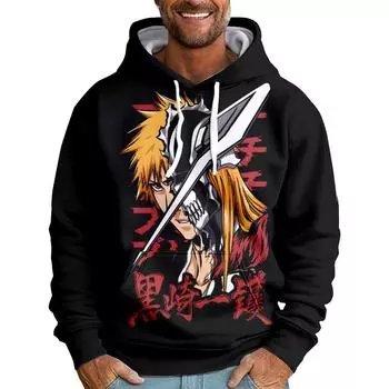 Аниме BLEACH Мужские Женские Толстовки Осенние Повседневные Пуловеры Толстовки С Капюшоном Мода Хип-Хоп Толстовка Одежда XS