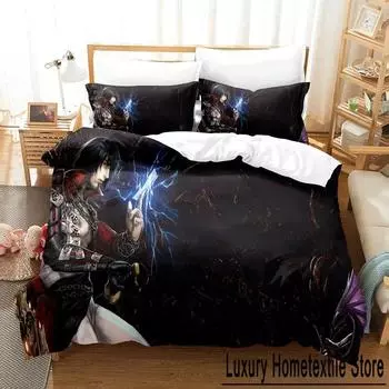 Anime BLOODSTAINED RITUAL OF THE NIGHT Bedding Set Single Twin Full Queen King Size Bed Set Adult Kid Bedroom Duvet cover Sets EU Single 135x200cm