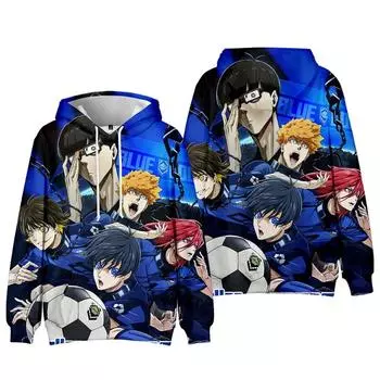 Аниме Blue Lock Hoodies 3D Print Мужчины Женщины Streetwear Oversize свитера Hoodie Толстовки Harajuku Kids Unisex Clothing 100