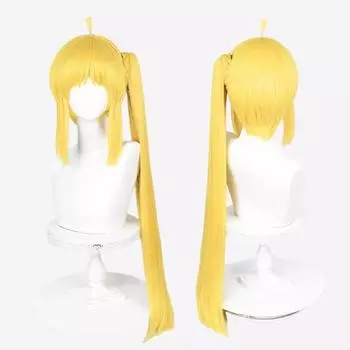 Anime Bocchi The Rock! Cosplay Ijichi Nijika Cosplay Wig 82cm Long Golden Clip Ponytail Heat Resistant Hair Wigs + Wig Cap One Size