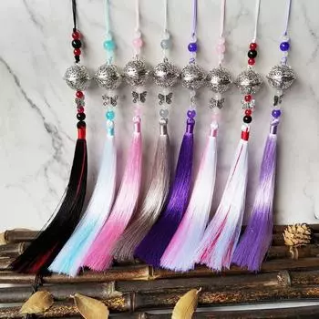 Аниме брелок Grandmaster of Demonic Cultivation GongLing Long Tassel Bells Waist Hanged Mo Dao Zu Shi чёрный/красный