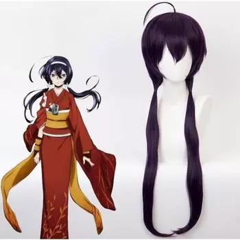 Аниме Бунго Бродячие Собаки Хитори Аюму Кёка Идзуми Длинные Фиолетовые Хвосты Термостойкие Синтетические Волосы Косплей Парики Pelucas One Size фиолетовый