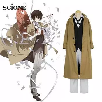 Аниме Bungo Stray Dogs Косплей Костюм Осаму Дазай Косплей Костюм Вооруженное Детективное Агентство Униформа Члена Полный Комплект S