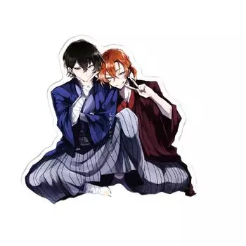 Аниме Bungou Stray Dogs, акриловая подставка, модель, брелок для ключей, Дазай Осаму Накахара Чуя, персонажи, стоящая вывеска, доска на столе 1