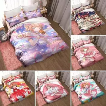 Anime Cardcaptor Sakura Bedding Set and Duvet Cover Bedroom Comforter Covers Single Twin King Size Quilt Cover Home Textile 70x133cm 2pcs
