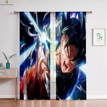 Anime Cartoon Printed Curtains Japanese Style Boys And Girls Dormitory Bedroom Study Room Decorative Curtains Easy To Wash W50xH130(CM)x2PCS&Grommet Top