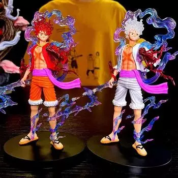 Аниме цельная фигурка Луффи Gear 5 Бог Солнца Луффи Ника Статуя из ПВХ Коллекционная модель куклы игрушки подарок 2022 Pack of 1 белый
