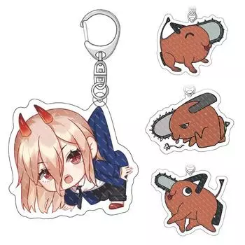 Аниме цепная пила, мужской анимационный брелок для ключей, акриловая фигурка, брелок для ключей, сумки, украшение, подарок 11796