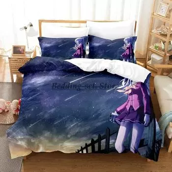 Anime Charlotte Bedding Set Single Twin Full Queen King Size Bed Set Aldult Kid Bedroom Duvetcover Set Kawaii Bed Sheet 70x133cm 2pcs