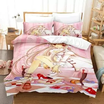 Anime Chobits New Chi Bedding Set Duvet Cover Bedroom Comforter Covers Single Twin King Size Quilt Cover Home Textile 70x133cm 2pcs