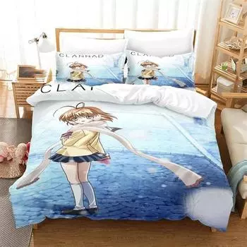 Anime Clannad Nagisa Furukawa Duvet Cover Bedding Comforter sets Soft Quilt Cover and Pillowcases Single Double Queen King 70x133cm 2pcs