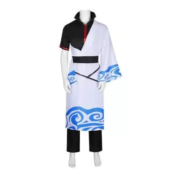 Anime Cosplay Costumes Sakata Gintoki Cosplay Costume Kimono Halloween Carnival Party Silver Soul Cosplay Costume Wigs 2XL