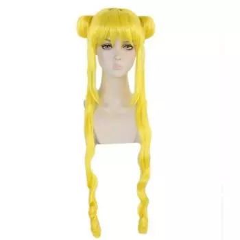Аниме Цукино Усаги Длинные Светлые Желтые Термостойкие Синтетические Волосы Косплей Парик One Size жёлтый
