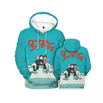 Аниме DAN DA DAN Мужские Женские Толстовки Осенние Повседневные Пуловеры Толстовки С Капюшоном Модные Хип-Хоп Толстовки Одежда XS синий