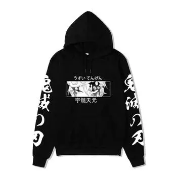 Аниме Demon Slayer Hoodies Мужчины Женщины Uzui Tengen Print Sweatshirt Harajuku Streetwear Пуловеры Одежда S