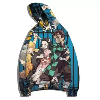 Аниме Demon Slayer Kimetsu No Yaiba 3D Print Мужские толстовки с капюшоном Женские толстовки Harajuku Спортивные костюмы Пуловеры Одежда Европейский размер S-6XL S