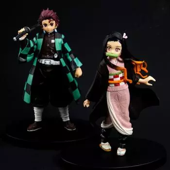 Аниме Demon Slayer Kimetsu No Yaiba Kamado Tanjirou Kamado Nezuko ПВХ Фигурка Модель Игрушки A