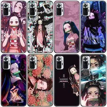 Аниме Demon Slayer Nezuko силиконовый чехол для телефона для Xiaomi Redmi Note 11 10 9 8 Pro 11T 10T 10S 9S 8T 9 9A 9C 9T черный мягкий чехол Redmi 8