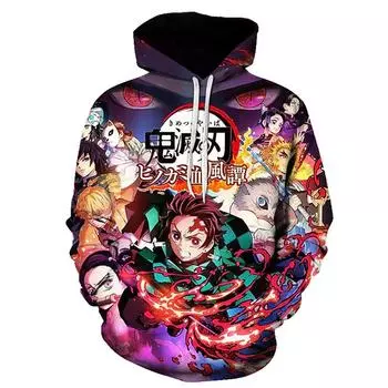 Аниме Demon Slayer Series 3D Printed Man s Spring New Style Hooded Long Sleeve Hoodie Fashion Casual Cotton Pullover Clothing XXXXXXL