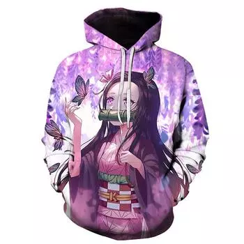 Аниме Demon Slayer Series 3D Printed Man s Spring New Style Hooded Long Sleeve Hoodie Fashion Casual Cotton Pullover Clothing XXXXXXL