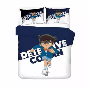 Anime Detective Conan Shinichi All Season Bedding Set Boys Girls Twin Queen Size Duvet Cover Pillowcase Bed Kids Adult 135X200cm