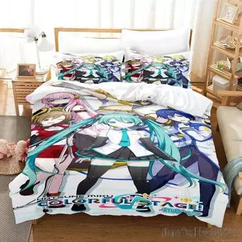 Аниме девушки Хацунэ Мику слабый голос пододеяльник комплект HD одеяло покрывало для детей постельные принадлежности постельное белье декор спальни Baby 120x150cm