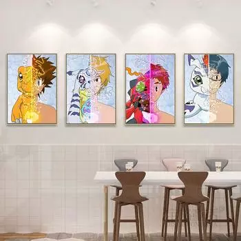 Аниме Digimon холст плакат персонаж мультфильма современный дом настенная живопись печать фотографии Спальня Декор в гостиную росписи подарок 21cm30cm NoFrame