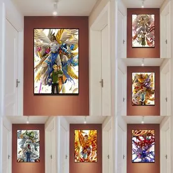 Аниме Digimon холст постер Agumon Taichi персонаж мультфильма домашняя Настенная живопись печать картина Спальня Декор в гостиную фреска A4 21X30CM NO FRAMEE