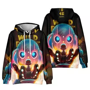 Аниме Дикий робот Мужчины Женщины Толстовки Осень Повседневный пуловер Толстовки с капюшоном Мода Хип-хоп Толстовка Одежда XS темно-синий
