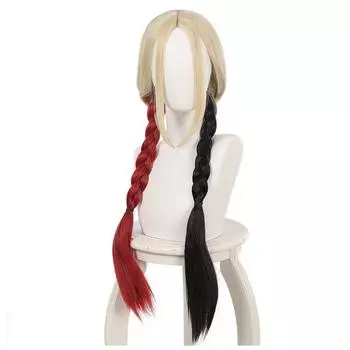 Аниме длинная коса, красный, черный твист, косплей, женский костюм для девочек на Хэллоуин, парики, костюмы для косплея, парик One Size бежевый
