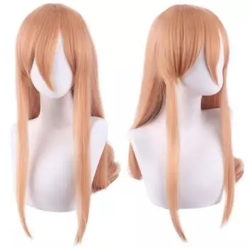 Аниме длинный парик 80 см, косплей, бензопила, мужской силовой костюм, термостойкие синтетические волосы, женские карнавальные вечерние парики 77-80cm коричневый