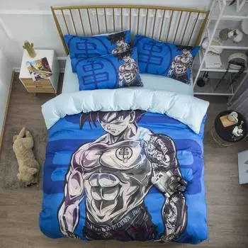 Anime Dragon-Ball Bedding Set,Dragon-Ball Duvet Cover,Duvet Comforter Quilt Cover Set Super Saiyan Bedding Set For Adult Kids 135x200cm 2pcs