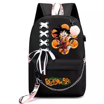 Аниме Dragon Ball Canvas Водонепроницаемый рюкзак USB для студентов, ежедневная сумка для девочек и мальчиков, рюкзак для школы, для мужчин и женщин, дорожная сумка для отдыха, рюкзак