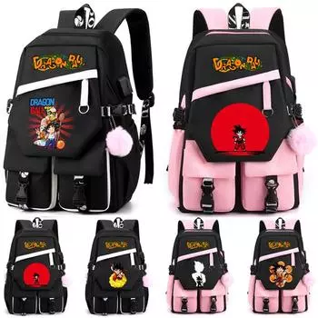 Аниме Dragon Ball Printed Schoolbag Cartoon Laptop Рюкзак для девочек и мальчиков Унисекс Bagpack Back To School Daily Bookbag Men Womens Casual Bag Ruckpack