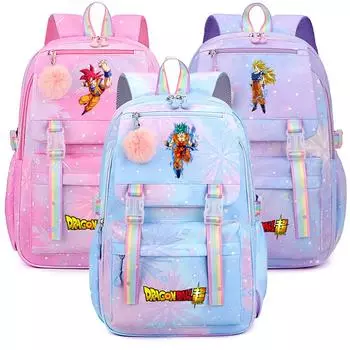 Аниме Dragon Ball рюкзак большой емкости с принтом школьный ранец для школьников, детей, девочек, подарок на день рождения, женская дорожная сумка, женский рюкзак, студенческие принадлежности