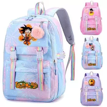 Аниме Dragon Ball рюкзак противоугонная сумка большой емкости водонепроницаемый рюкзак для девочек школьный рюкзак женский повседневный сладкий мягкий сумка детский подарок на день рождения Mochila