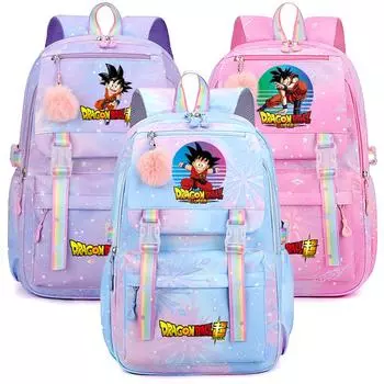 Аниме Dragon Ball рюкзак женский большой емкости рюкзак с принтом для девочек школьный ранец для подростков женщин противоугонная дорожная сумка для отдыха рюкзак Mochila