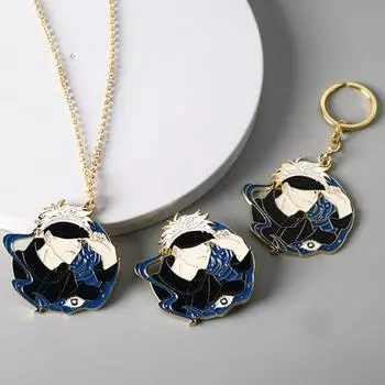 Аниме джиу-джитсу кайсен брошь брелок мультяшная фигурка Годзё Сатору эмалированные значки на лацкан милый реквизит для косплея ювелирные изделия подарок для друзей