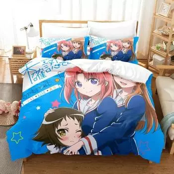 Anime Engaged To The Unidentified Bedding Set Boys Girls Twin Queen Size Duvet Cover Pillowcase Bed Kids Adult 70x133cm 2pcs