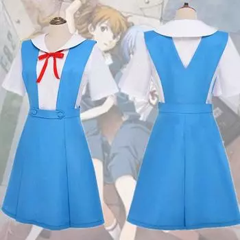 Аниме Ева Аска Лэнгли СОРЮ АЯНАМИ РЕЙ Косплей Костюм Kobiety Sukienka наряд для девочек школьный XXXL