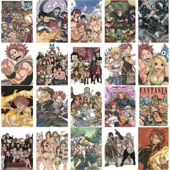 Аниме Fairy Tail Холст Плакат Нацу Люси Грей Эльза Венди Домашняя Настенная Живопись Печатает Фотографии Спальня Гостиная Декор Фреска A4 21X30CM NO FRAME
