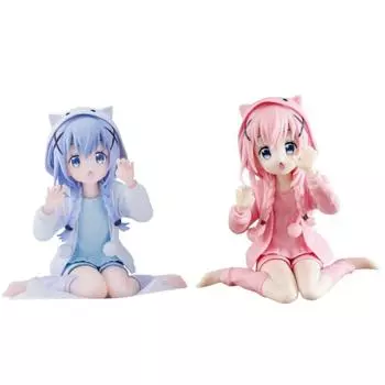 Аниме фигурка Кафу Чино фигурка сидячая модель ПВХ украшение автомобиля кукла кавайи игрушка синий