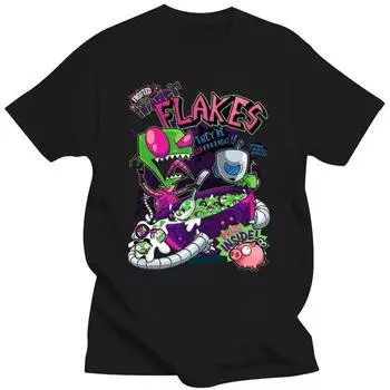 Аниме Flakes Invader Zim с принтом унисекс/женские повседневные модные топы с круглым вырезом, летние футболки y2k, большие футболки с короткими рукавами, одежда WoUnisex 2XL