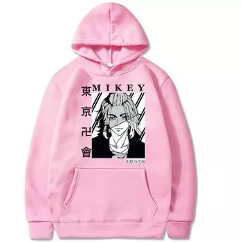 Аниме Флисовый Худи Свободный Свитер с Капюшоном XS амарилло