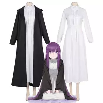Аниме Frieren at the Funeral Fern Косплей Костюм Fern Косплей Парик Плащ Платье Одежда Хэллоуин Карнавал Костюмы для рождественской вечеринки xxxl
