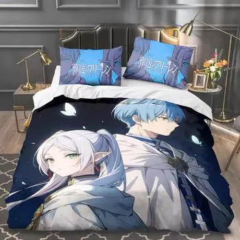 Аниме Frieren Комплект постельного белья для мальчиков и девочек Twin Queen King Size Пододеяльник Наволочка Кровать для мальчиков Взрослый Домашний текстиль 70x133cm 2pcs
